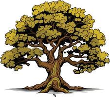 An Illustrative Representation of a Mighty Oak Tree vector