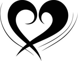 Abstract Heart Illustration with Swirling Lines vector