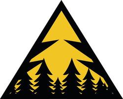 Forest Warning Sign in Triangle Shape vector