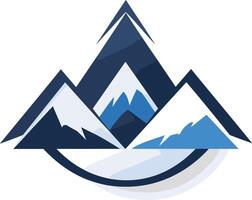 Mountain Range Icon with Circle Design vector