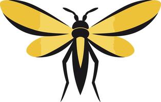 Abstract Illustration of a Yellow and Black Insect vector