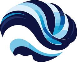 Abstract Blue and White Swirling Wave Design vector