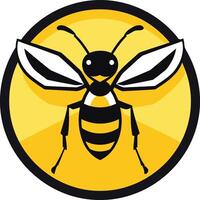 Bee Illustration in a Circle vector