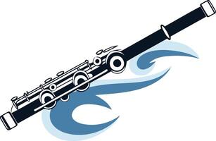 Flute with Abstract Blue Flame Design vector
