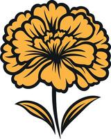 Yellow Flower with Black Outline vector