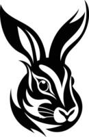 Intricate tribal tattoo design of a rabbit's head, perfect for adding a touch of nature and wildness to any project vector