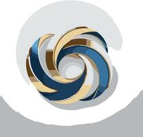 Abstract Swirl Design in Blue and Gold vector