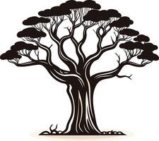 Silhouette of an Ancient Tree vector