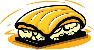 A Single Piece of Yellowtail Sushi vector