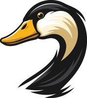 Goose Head Illustration with a Black and White Color Scheme vector