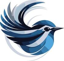 Abstract Blue Bird in Flight vector