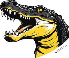 Aggressive Alligator Portrait vector