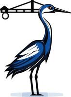 Blue Heron with Bridge Overhead vector