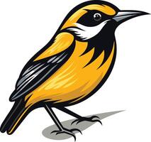 Illustration of a Yellow Bird with Black and Gray Markings vector