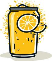 Refreshing Lemon Soda Can vector