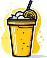 Refreshing Yellow Lemonade with a Lemon Slice vector
