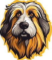 Portrait of a Bearded Collie vector