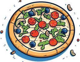 Delicious Pizza with Toppings vector
