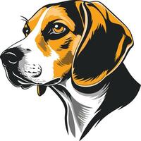 Beagle Dog Portrait in element Illustration vector