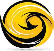 Abstract Swirl Design in Yellow and Black vector