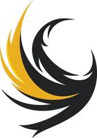Abstract Design of a Black and Yellow Swirl vector