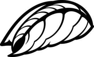 Black and white illustration of a stylized, abstract, claw-like shape perfect for tattoo designs, branding, and graphic design projects vector