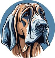 Portrait of a Dog with a Pensive Expression vector