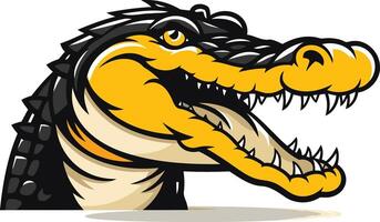 Cartoon Illustration of a Crocodile with Open Mouth vector