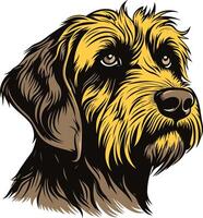 Portrait of a Wirehaired Dachshund vector