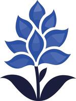 Stylized Blue Flower with a Simple Stem vector
