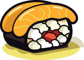 Sushi Roll with Salmon and Rice vector