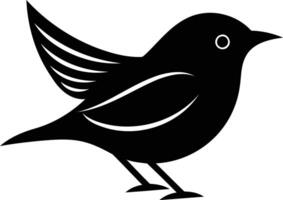 Simple black and white silhouette of a bird in flight vector