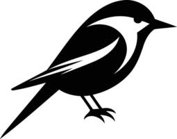 Simple black and white silhouette of a bird, perfect for logo design, branding, or web graphics vector