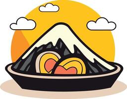 Mount Fuji in the Setting Sun vector