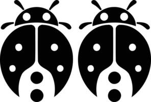Simple, black and white silhouette of two ladybugs, ideal for use in branding, website design, and more vector