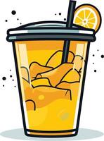 Refreshing Orange Juice in a Glass vector