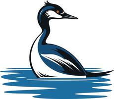 Black-necked Grebe in a Watery Setting vector