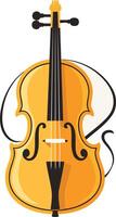 A Yellow Violin with Black Strings vector