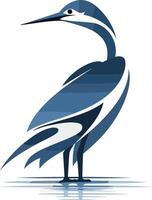 Abstract Illustration of a Blue Heron in Water vector