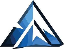 Abstract Geometric Arrow Shape in Blue and Black vector