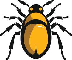 Yellow Bug Illustration with Black Outline vector