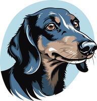 Portrait of a Black and Tan Dachshund vector