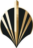 Abstract Art Deco Design in Black and Gold vector
