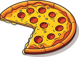 Delicious Pizza with Missing Slice vector