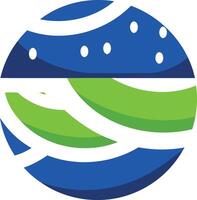 Abstract Design of a Globe in Blue and Green Colors vector