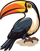 A Colorful Toucan with a Large Beak vector