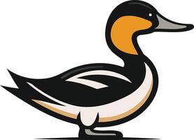 Cartoon Illustration of a Duck with Orange and Black Feathers vector