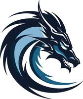 Abstract Dragon Design in Blue and Black vector