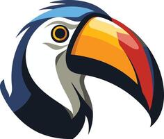 Toucan Head Illustration with Vibrant Colors vector