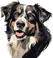 Portrait of a Friendly Border Collie vector